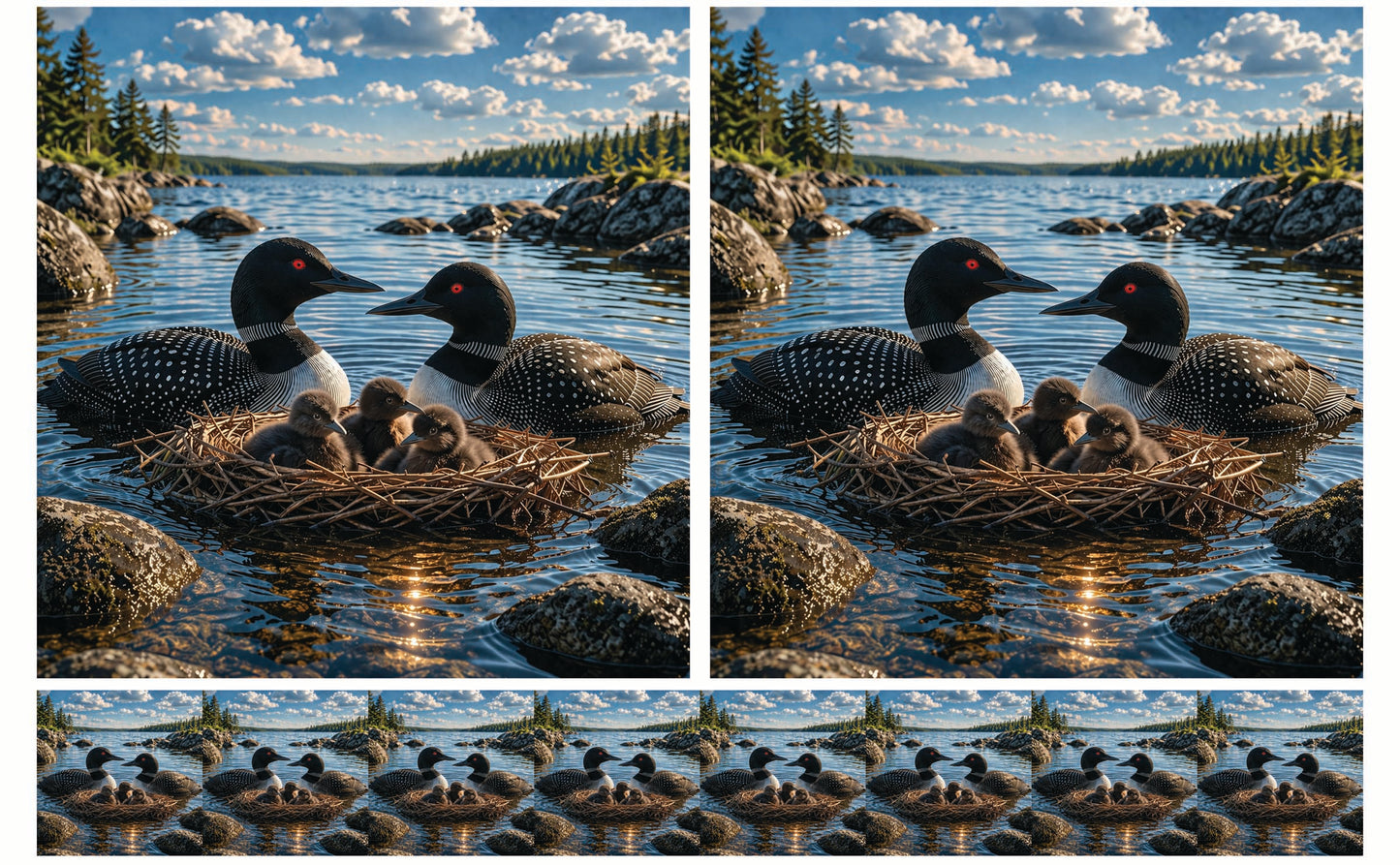 DecoCraft - Studio 1375 - Scenic Tiles Series - Loon Family
