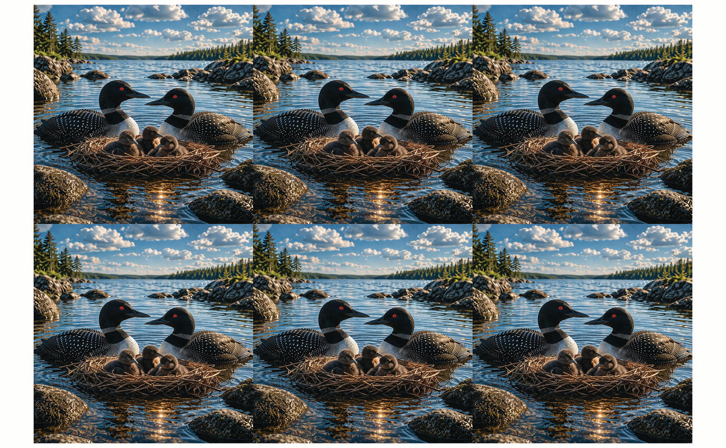 DecoCraft - Studio 1375 - Scenic Tiles Series - Loon Family