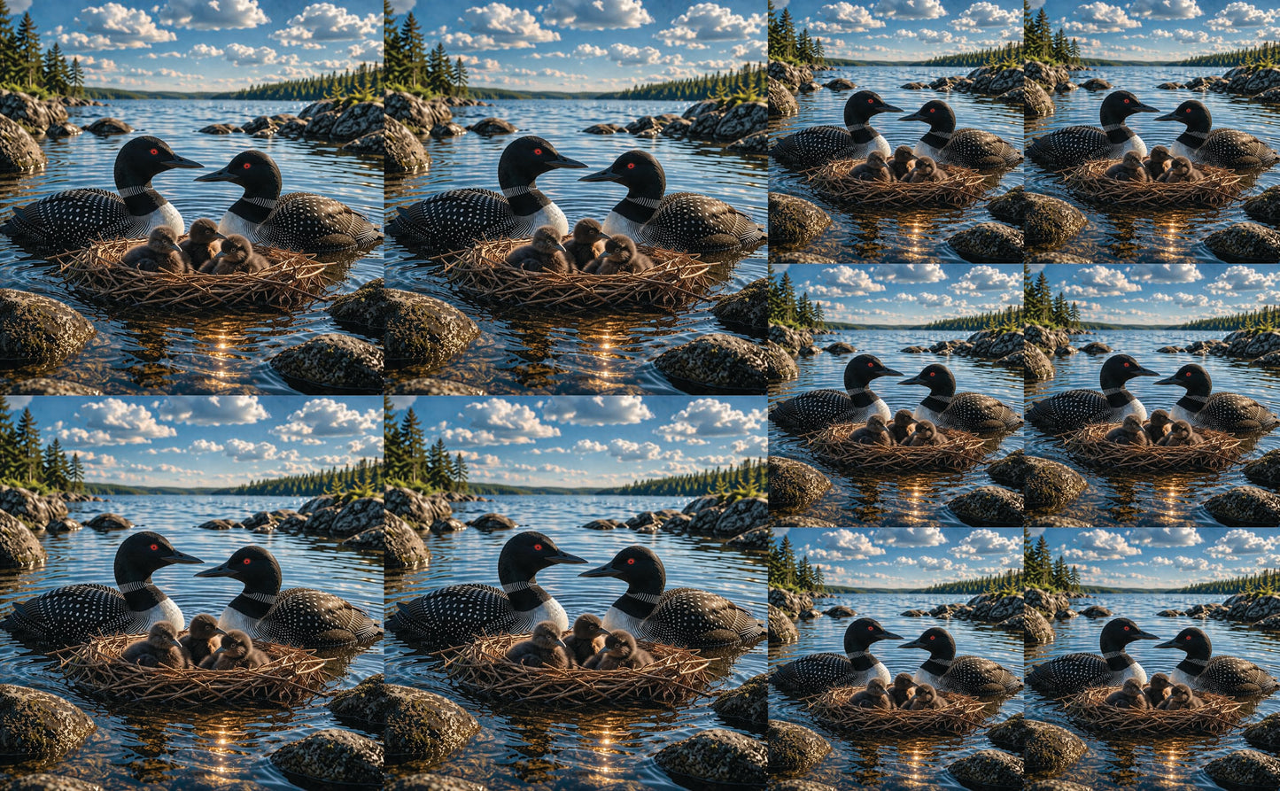 DecoCraft - Studio 1375 - Scenic Tiles Series - Loon Family