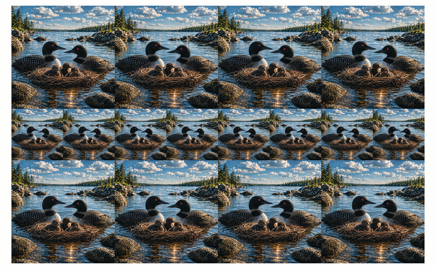 DecoCraft - Studio 1375 - Scenic Tiles Series - Loon Family