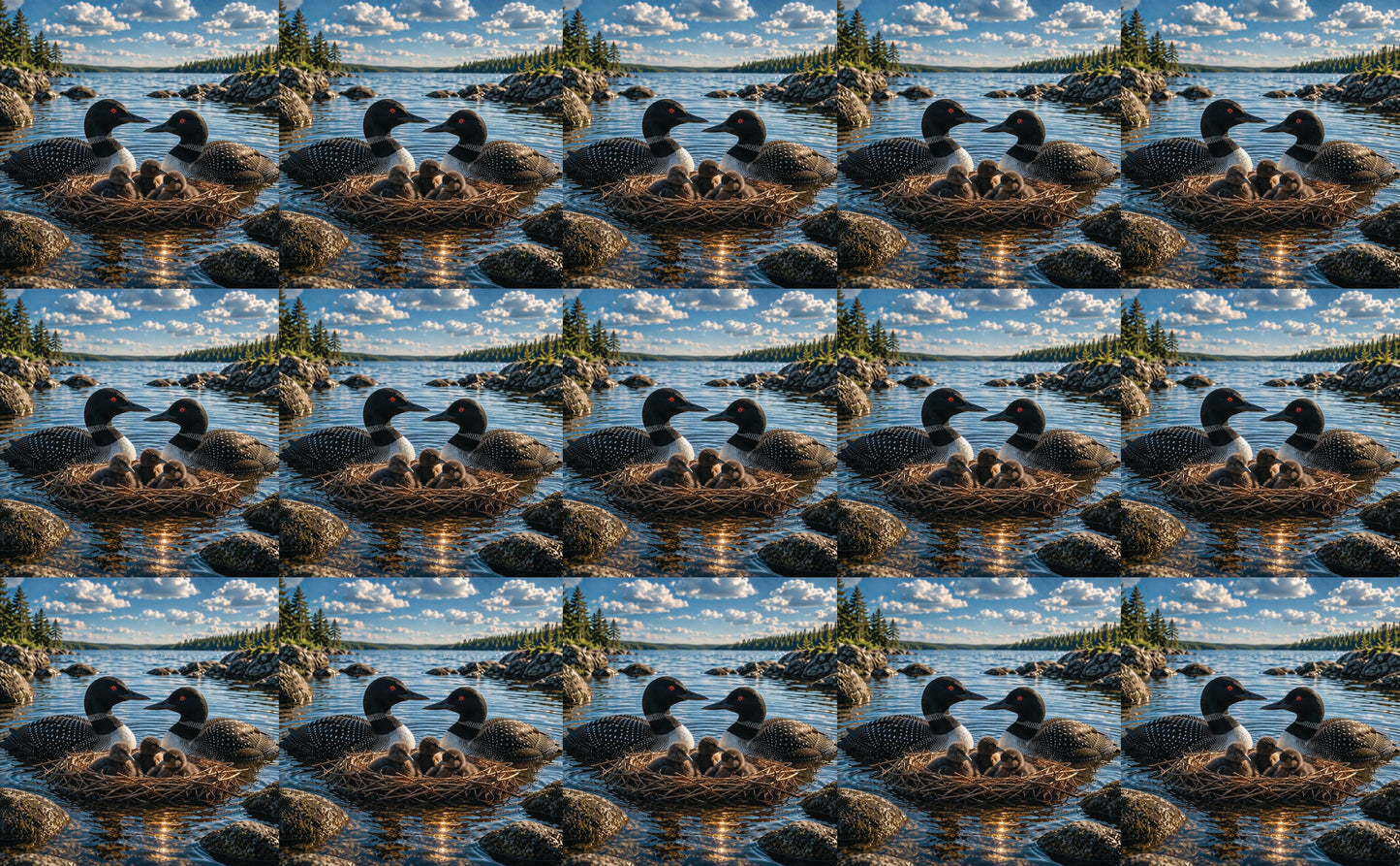 DecoCraft - Studio 1375 - Scenic Tiles Series - Loon Family