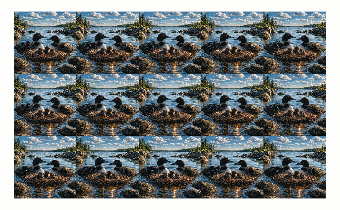 DecoCraft - Studio 1375 - Scenic Tiles Series - Loon Family