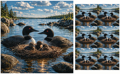 DecoCraft - Studio 1375 - Scenic Tiles Series - Loon Family