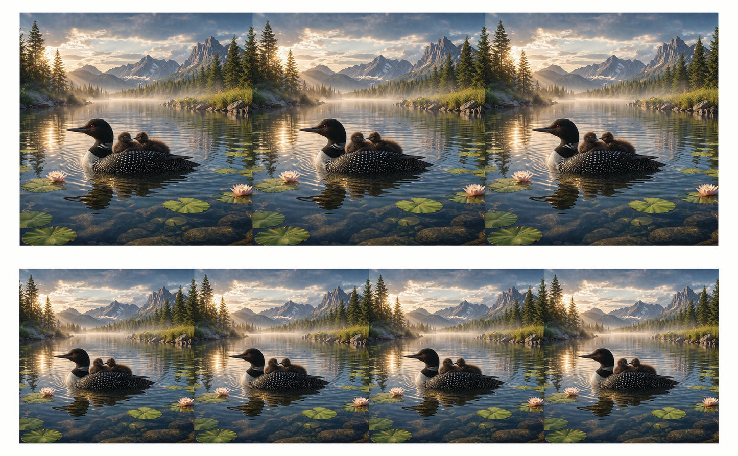 DecoCraft - Studio 1375 - Scenic Tiles Series - Loons at Dawn