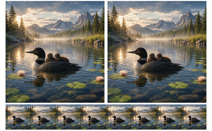 DecoCraft - Studio 1375 - Scenic Tiles Series - Loons at Dawn