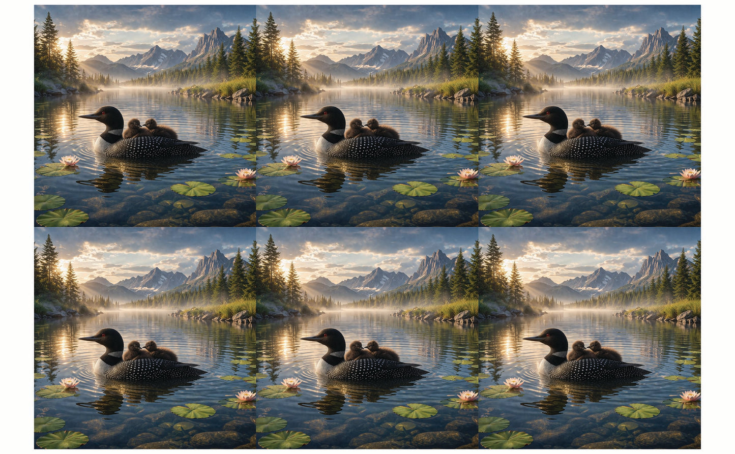 DecoCraft - Studio 1375 - Scenic Tiles Series - Loons at Dawn