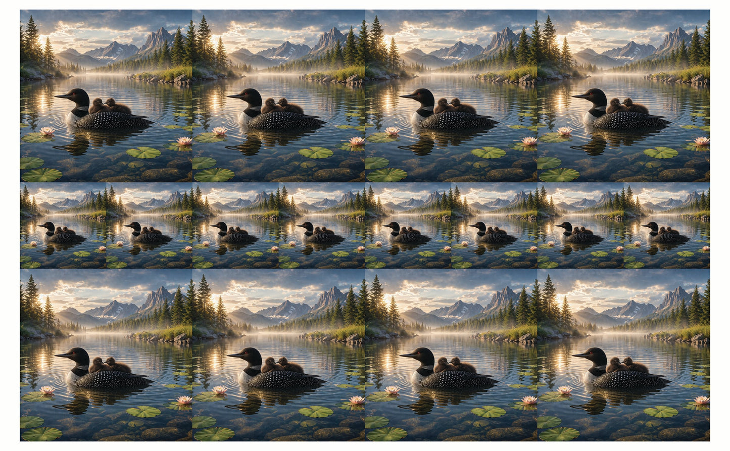 DecoCraft - Studio 1375 - Scenic Tiles Series - Loons at Dawn