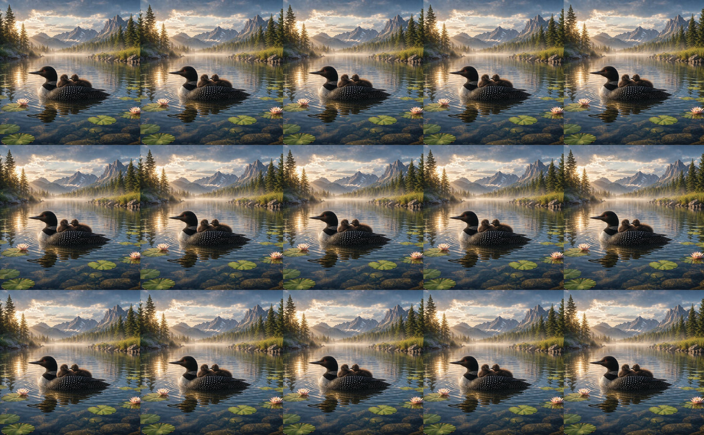 DecoCraft - Studio 1375 - Scenic Tiles Series - Loons at Dawn