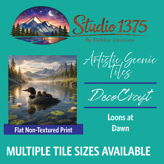 DecoCraft - Studio 1375 - Scenic Tiles Series - Loons at Dawn
