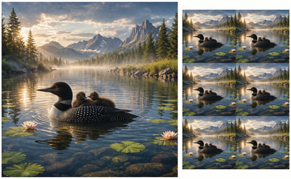DecoCraft - Studio 1375 - Scenic Tiles Series - Loons at Dawn