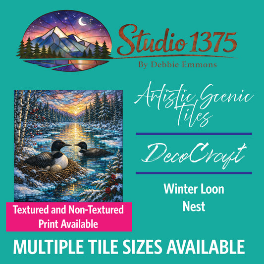 DecoCraft - Studio 1375 - Elevated Scenic Tiles Series - Winter Loon Nest