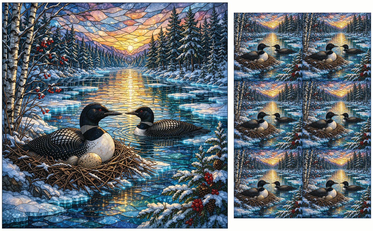 DecoCraft - Studio 1375 - Elevated Scenic Tiles Series - Winter Loon Nest