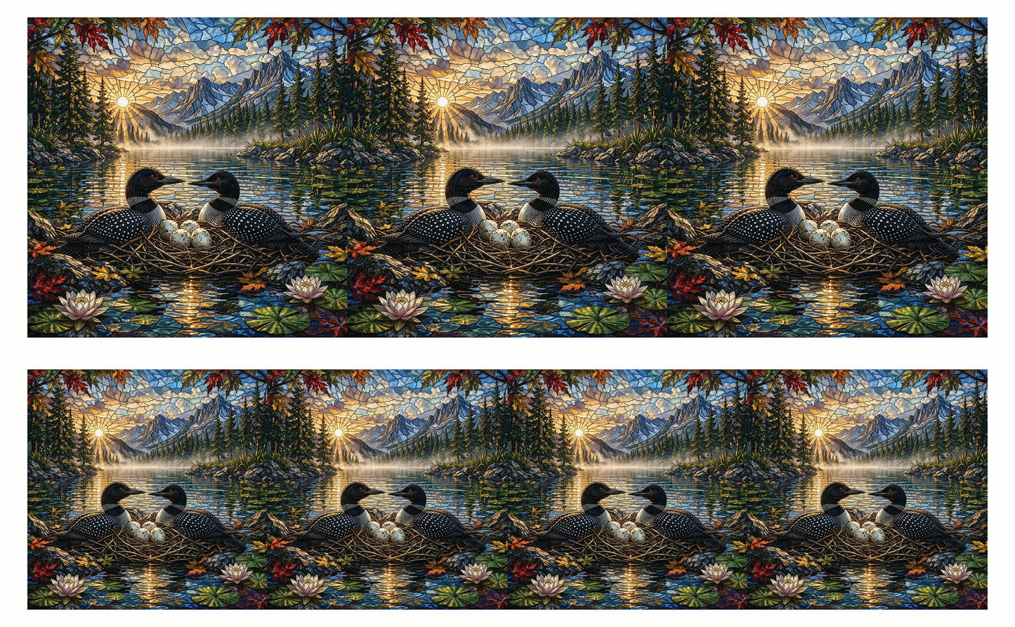DecoCraft - Studio 1375 - Elevated Scenic Tiles Series - Sunrise Mountain Loon Nest