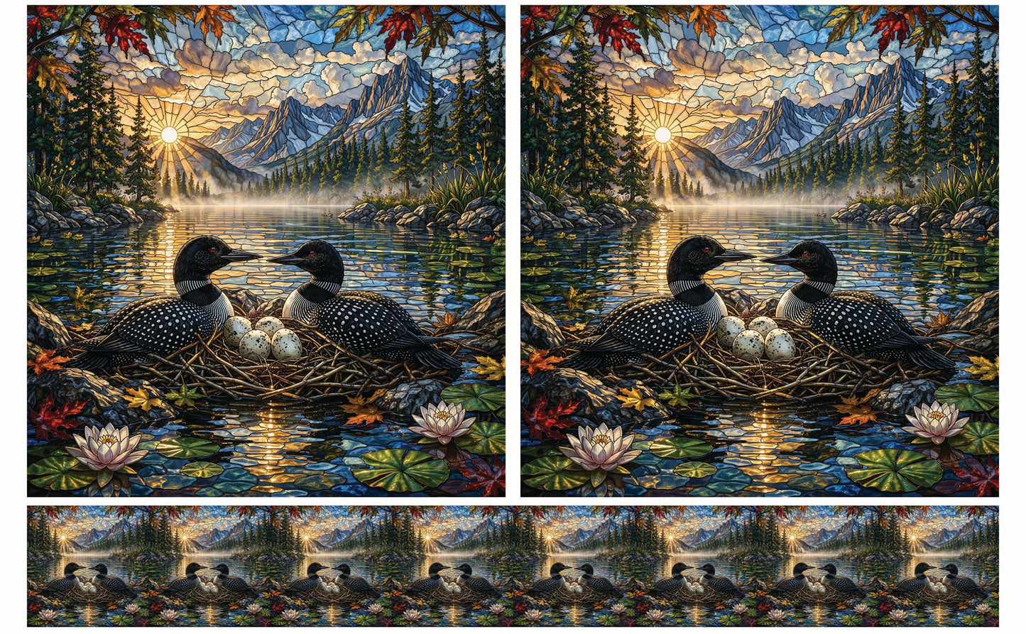 DecoCraft - Studio 1375 - Elevated Scenic Tiles Series - Sunrise Mountain Loon Nest