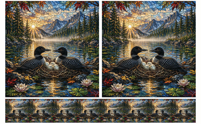 DecoCraft - Studio 1375 - Elevated Scenic Tiles Series - Sunrise Mountain Loon Nest