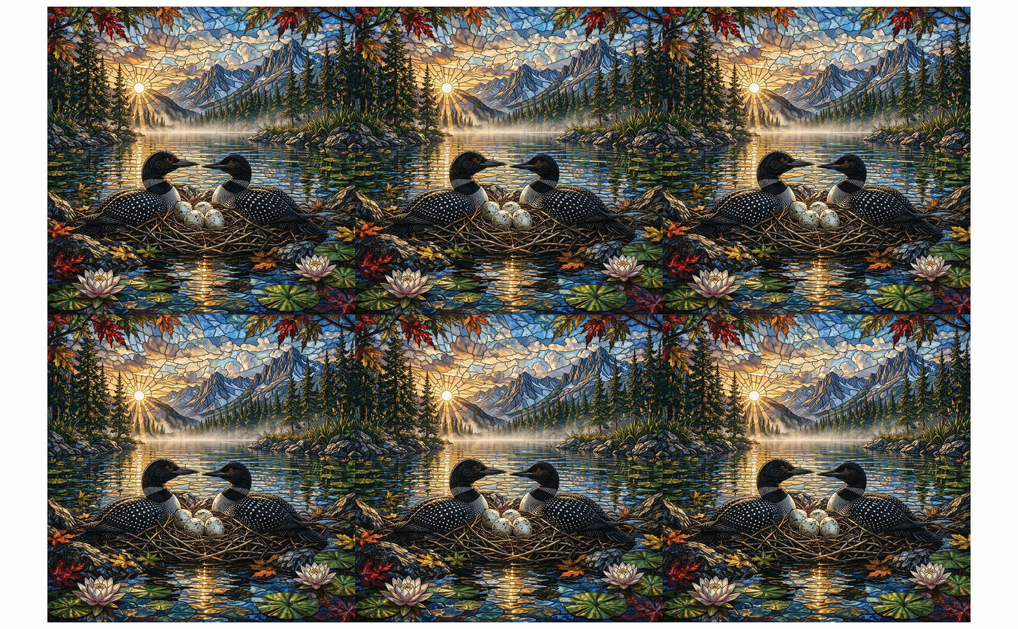 DecoCraft - Studio 1375 - Elevated Scenic Tiles Series - Sunrise Mountain Loon Nest
