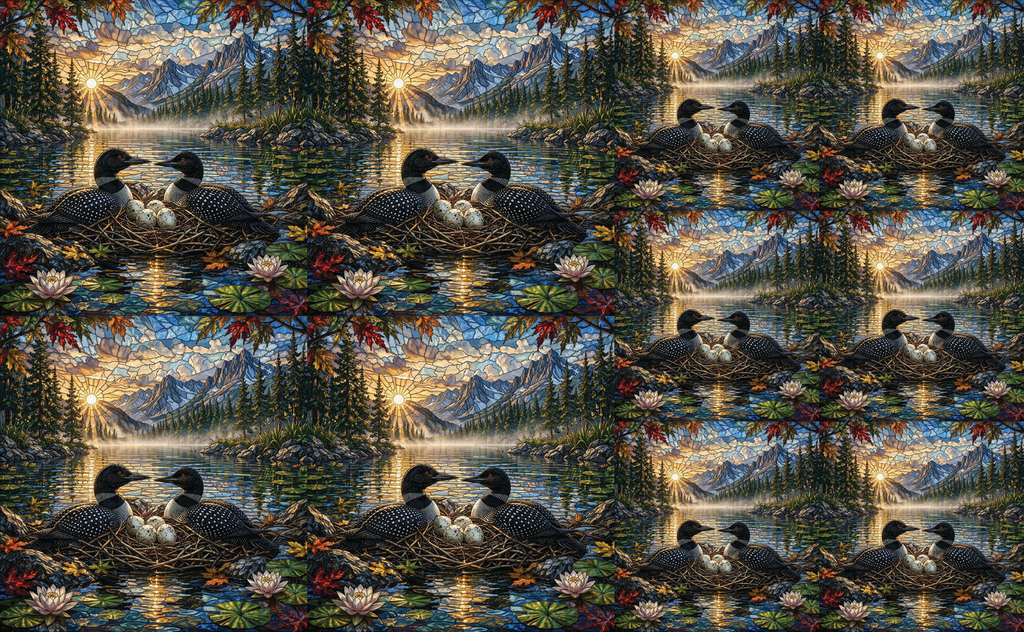 DecoCraft - Studio 1375 - Elevated Scenic Tiles Series - Sunrise Mountain Loon Nest