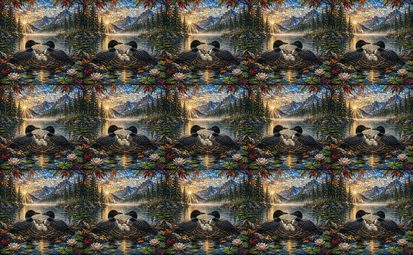 DecoCraft - Studio 1375 - Elevated Scenic Tiles Series - Sunrise Mountain Loon Nest
