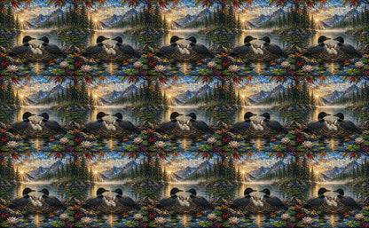 DecoCraft - Studio 1375 - Elevated Scenic Tiles Series - Sunrise Mountain Loon Nest