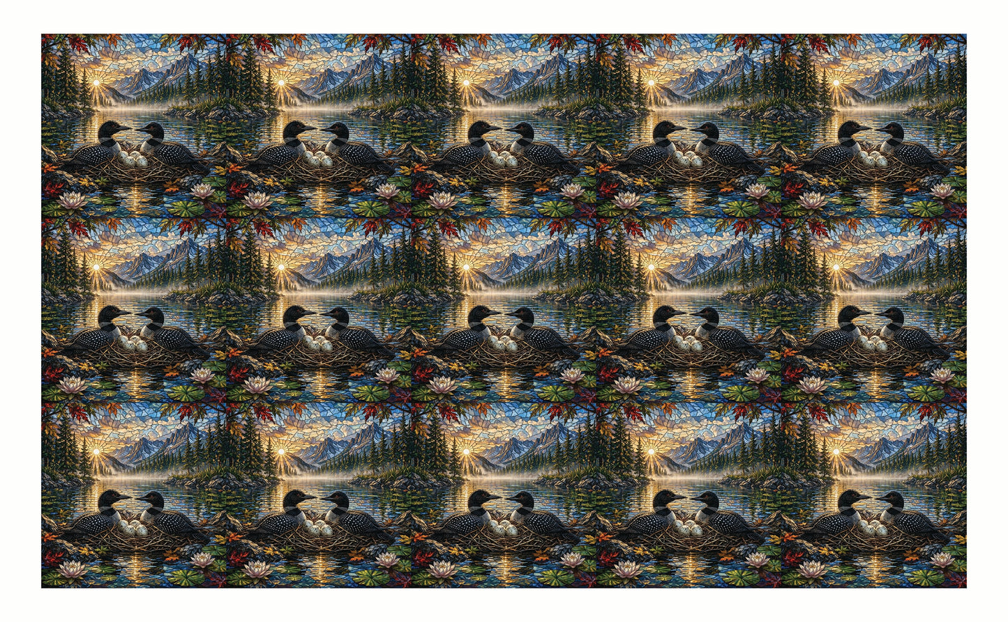 DecoCraft - Studio 1375 - Elevated Scenic Tiles Series - Sunrise Mountain Loon Nest