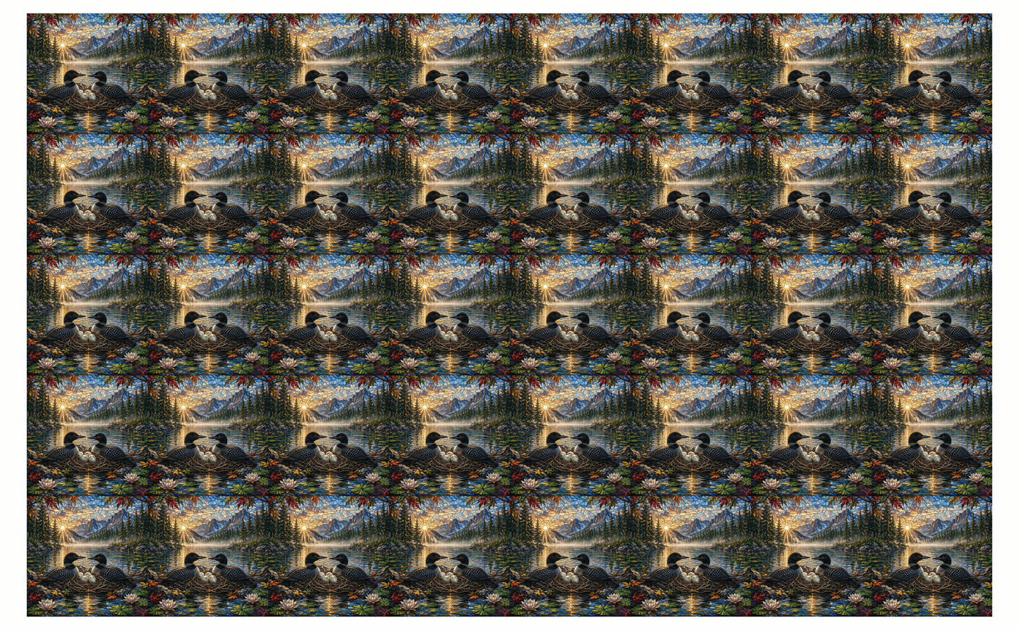 DecoCraft - Studio 1375 - Elevated Scenic Tiles Series - Sunrise Mountain Loon Nest