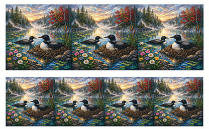 DecoCraft - Studio 1375 - Elevated Scenic Tiles Series - Spring Mist Loon Nest
