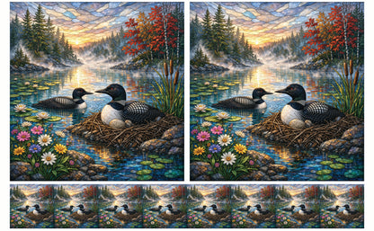 DecoCraft - Studio 1375 - Elevated Scenic Tiles Series - Spring Mist Loon Nest