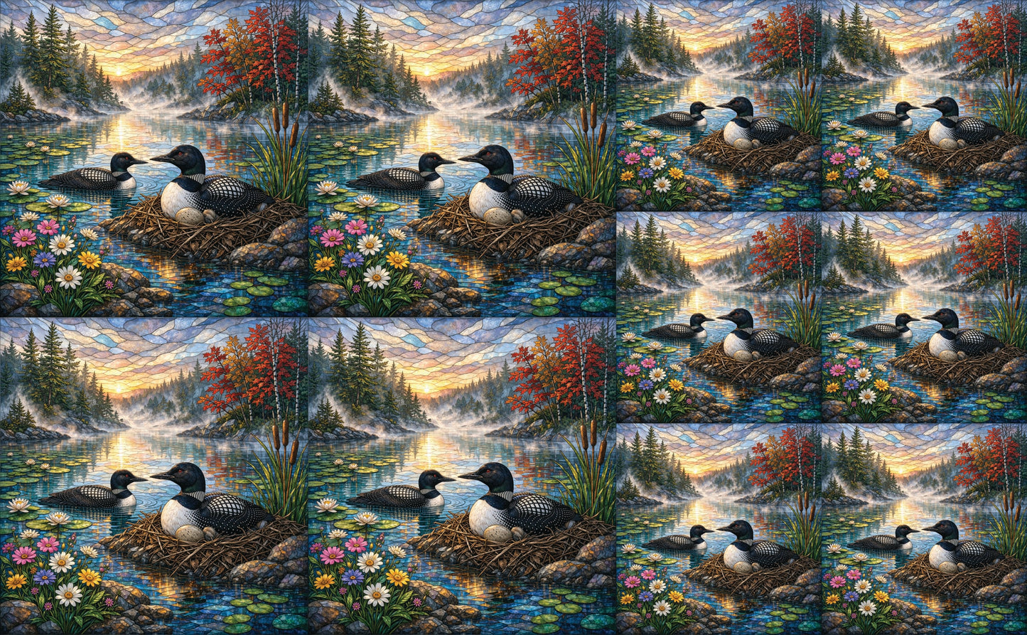 DecoCraft - Studio 1375 - Elevated Scenic Tiles Series - Spring Mist Loon Nest