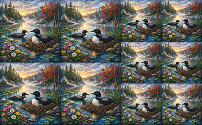 DecoCraft - Studio 1375 - Elevated Scenic Tiles Series - Spring Mist Loon Nest