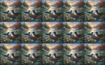 DecoCraft - Studio 1375 - Elevated Scenic Tiles Series - Spring Mist Loon Nest