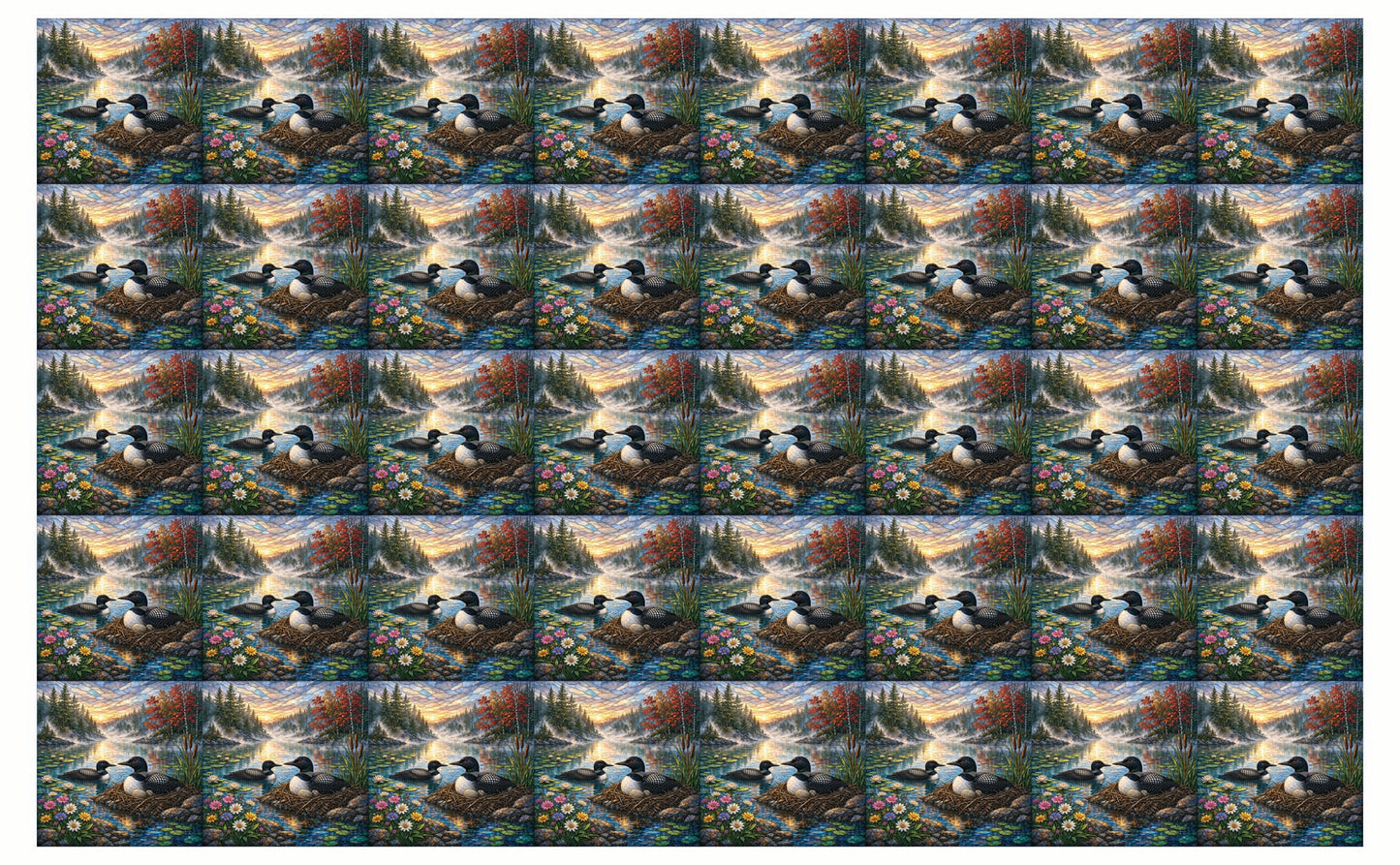 DecoCraft - Studio 1375 - Elevated Scenic Tiles Series - Spring Mist Loon Nest