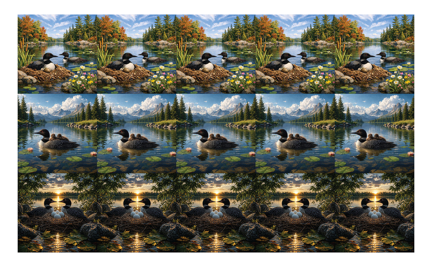 DecoCraft - Studio 1375 - Scenic Tiles Series - Lakeside Loon Assortment