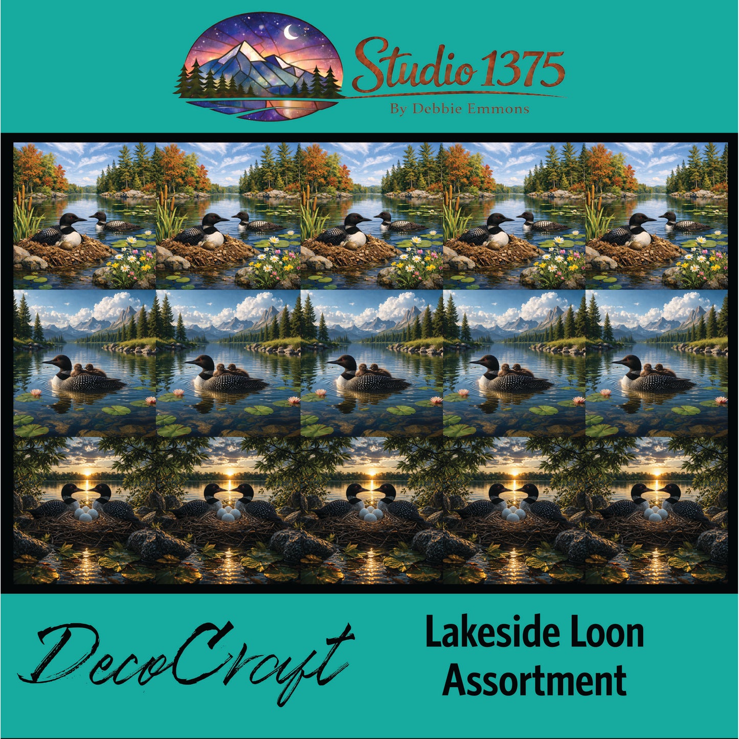 DecoCraft - Studio 1375 - Scenic Tiles Series - Lakeside Loon Assortment