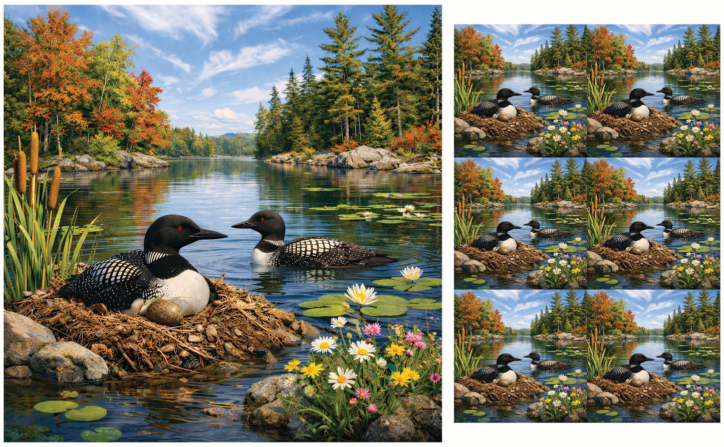DecoCraft - Studio 1375 - Scenic Tiles Series - Summer Loon Nest