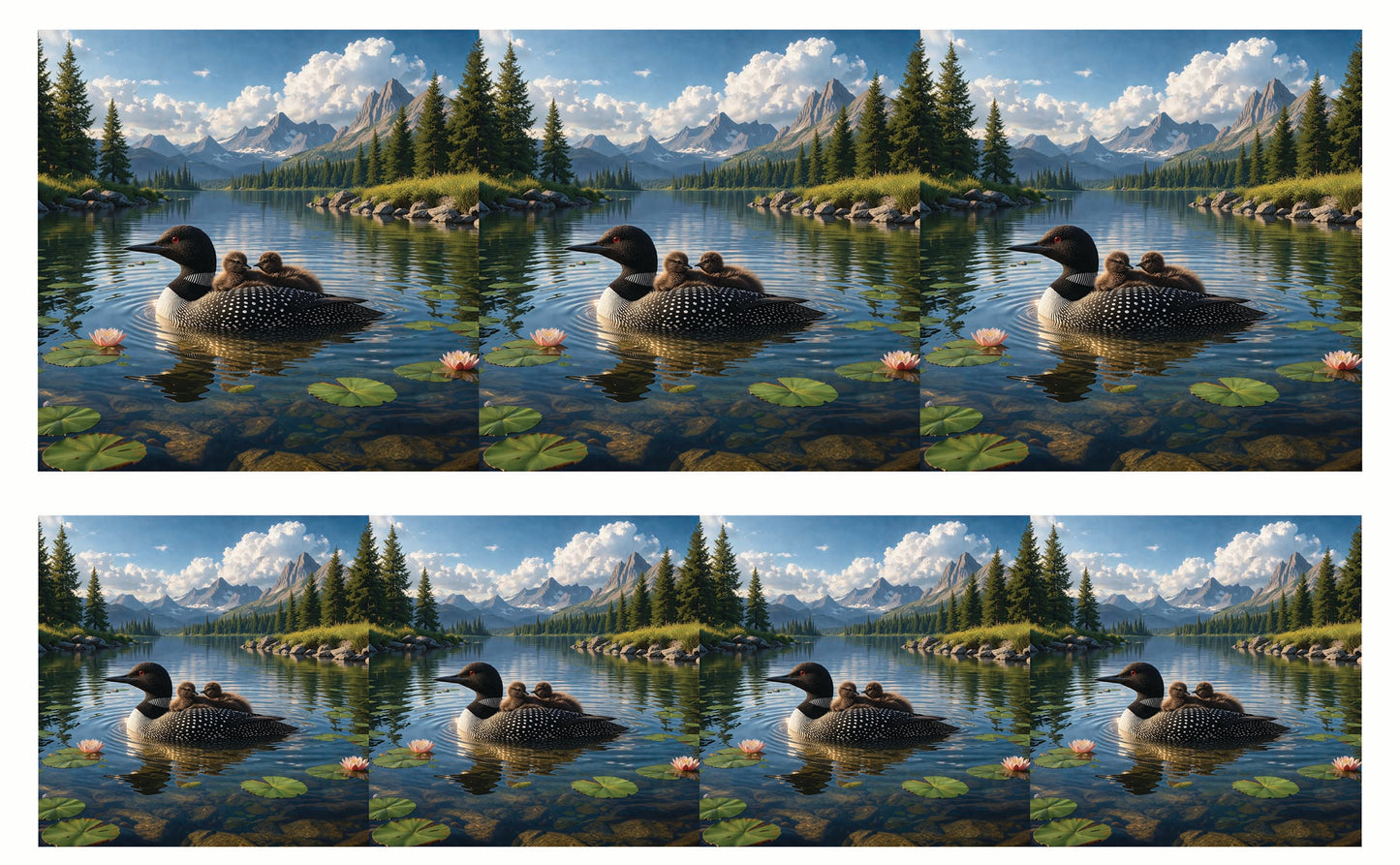 DecoCraft - Studio 1375 - Scenic Tiles Series - Loon Family Glide