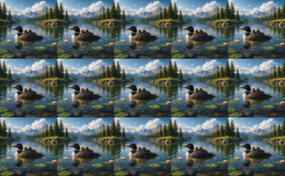 DecoCraft - Studio 1375 - Scenic Tiles Series - Loon Family Glide