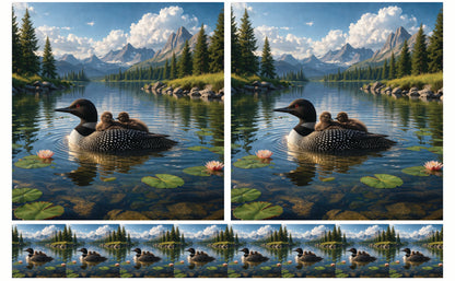 DecoCraft - Studio 1375 - Scenic Tiles Series - Loon Family Glide