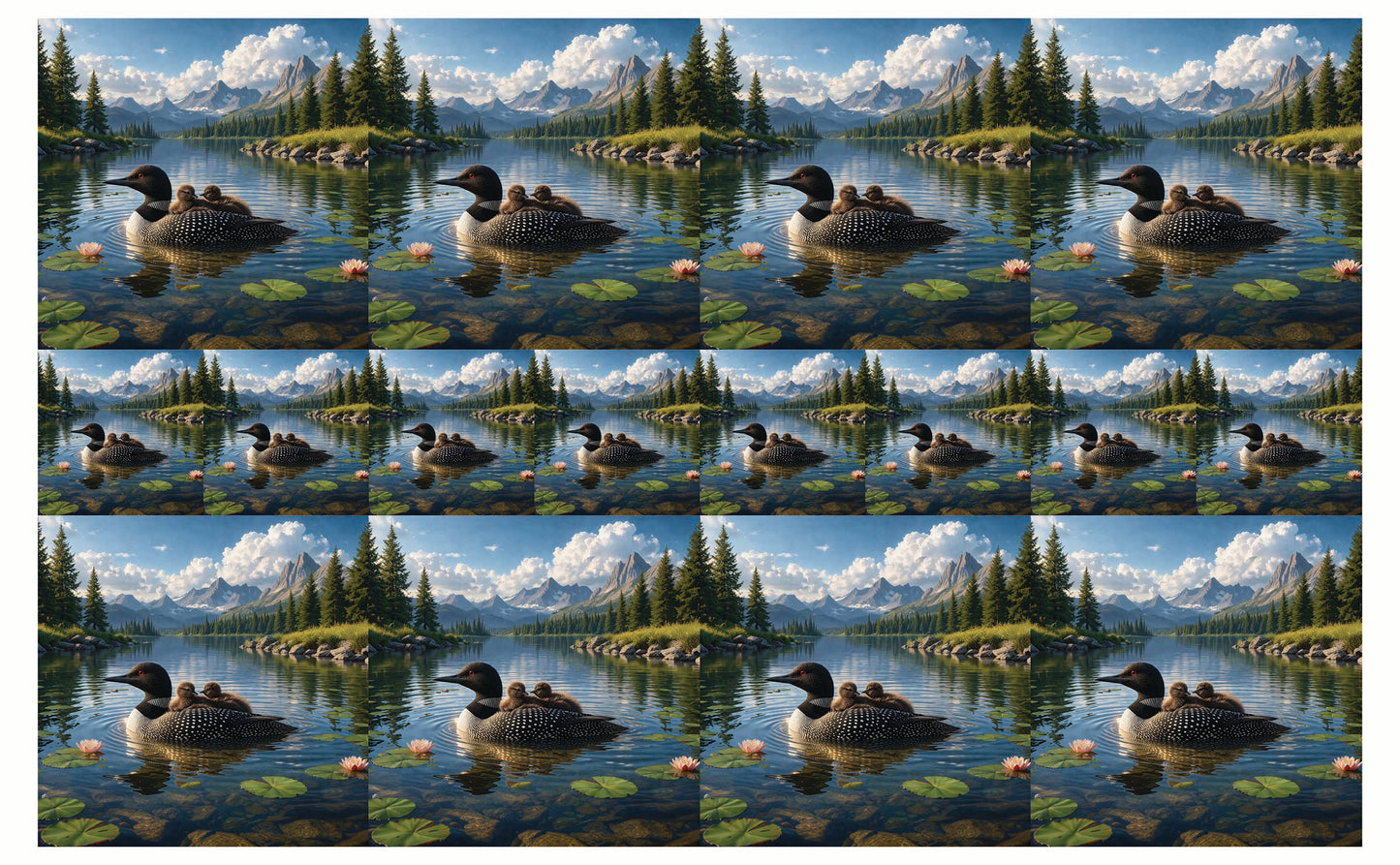 DecoCraft - Studio 1375 - Scenic Tiles Series - Loon Family Glide