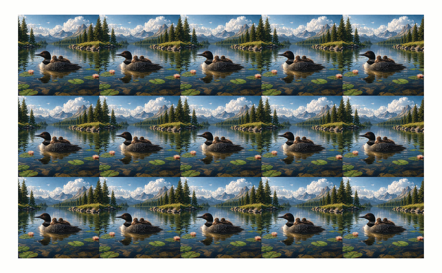 DecoCraft - Studio 1375 - Scenic Tiles Series - Loon Family Glide