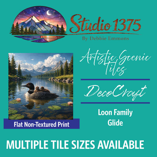 DecoCraft - Studio 1375 - Scenic Tiles Series - Loon Family Glide