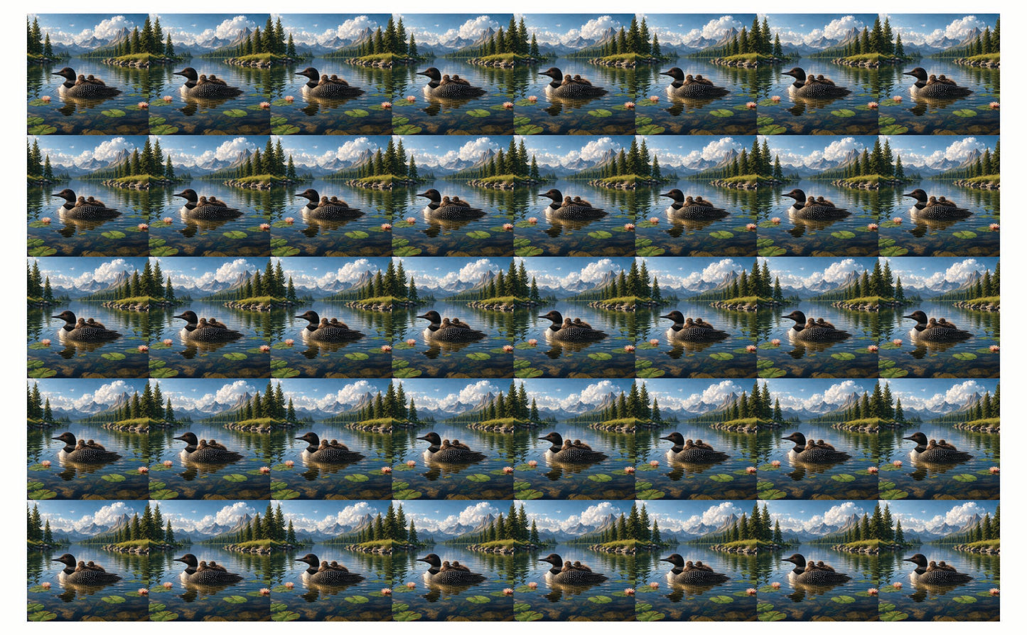 DecoCraft - Studio 1375 - Scenic Tiles Series - Loon Family Glide