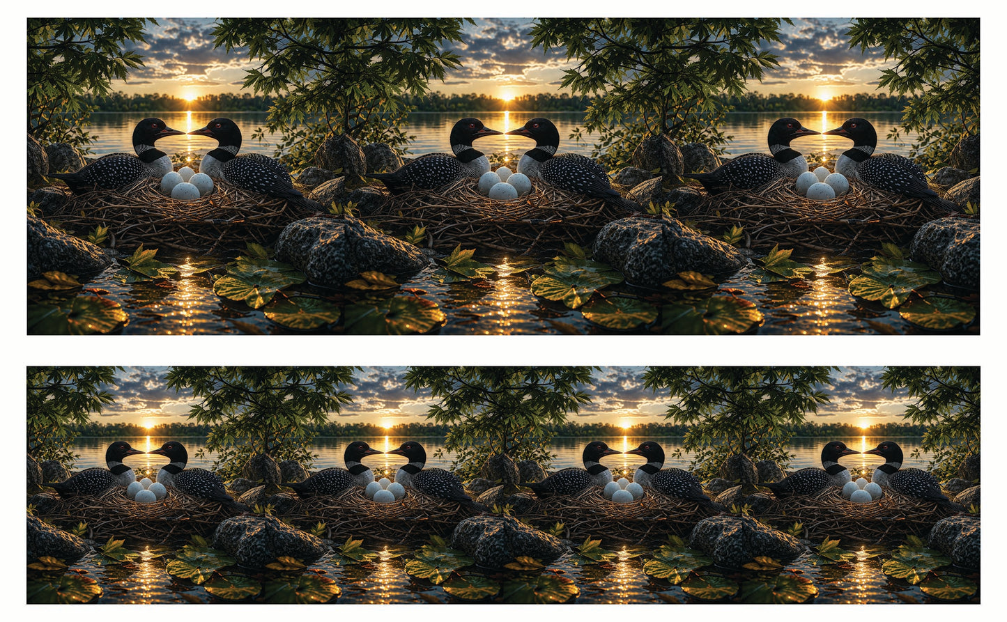 DecoCraft - Studio 1375 - Scenic Tiles Series - Golden Hour Loon Nest