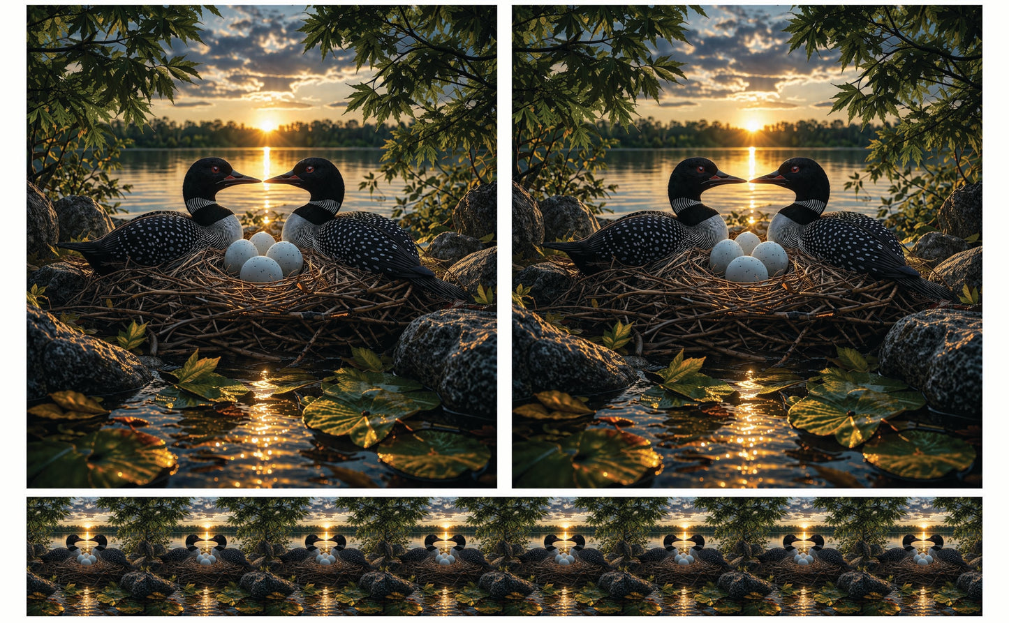 DecoCraft - Studio 1375 - Scenic Tiles Series - Golden Hour Loon Nest