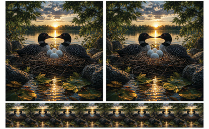 DecoCraft - Studio 1375 - Scenic Tiles Series - Golden Hour Loon Nest