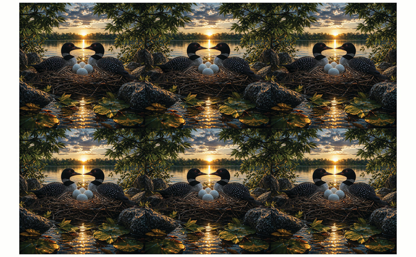 DecoCraft - Studio 1375 - Scenic Tiles Series - Golden Hour Loon Nest
