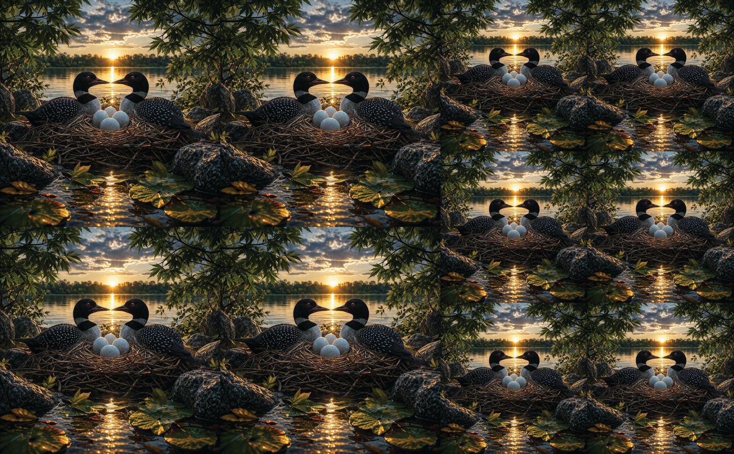 DecoCraft - Studio 1375 - Scenic Tiles Series - Golden Hour Loon Nest
