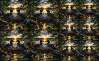 DecoCraft - Studio 1375 - Scenic Tiles Series - Golden Hour Loon Nest