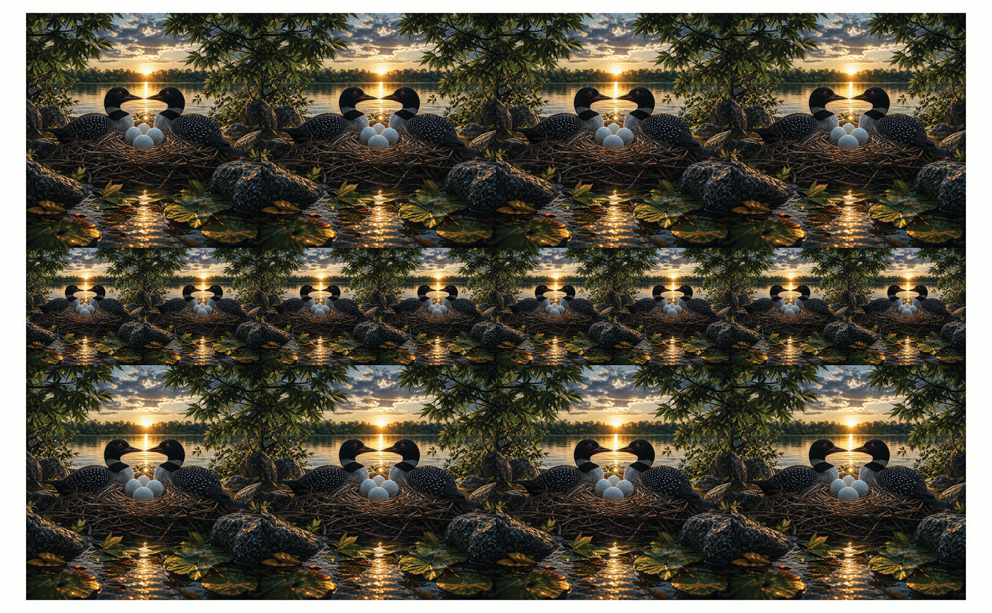 DecoCraft - Studio 1375 - Scenic Tiles Series - Golden Hour Loon Nest