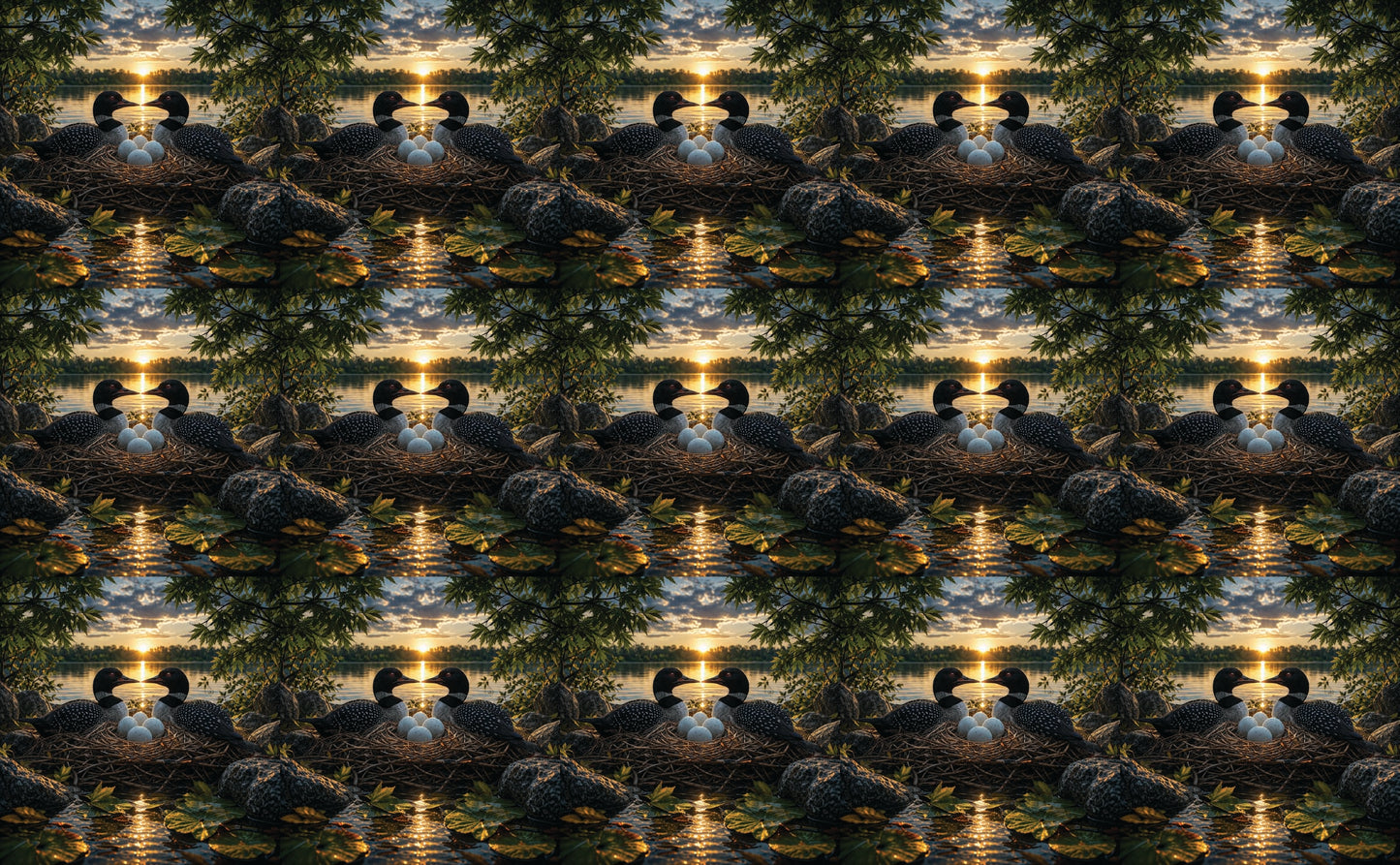 DecoCraft - Studio 1375 - Scenic Tiles Series - Golden Hour Loon Nest