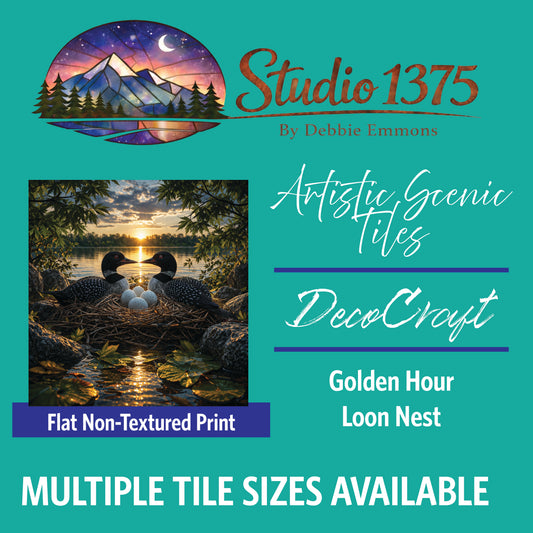 DecoCraft - Studio 1375 - Scenic Tiles Series - Golden Hour Loon Nest